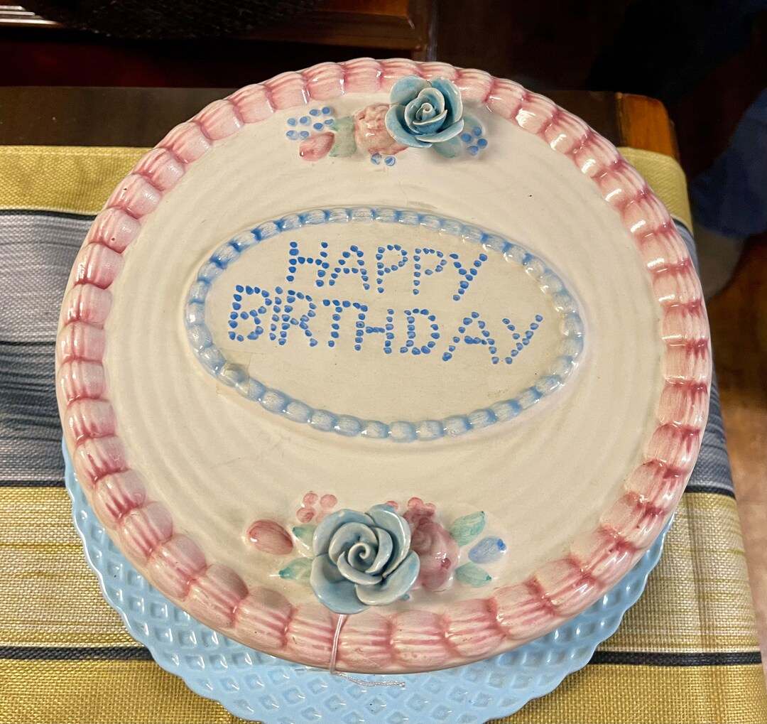 Happy Birthday Cake Plate Etsy