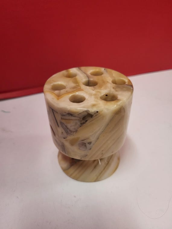 Carved Stone Pen Holder