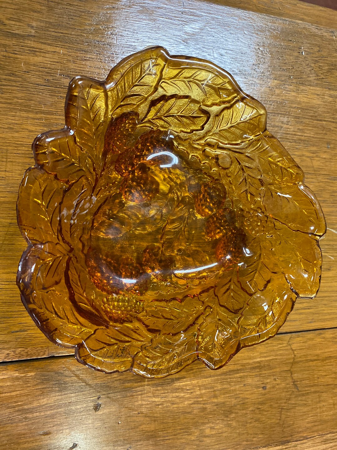 Amber Carnival Glass Candy Dish Etsy
