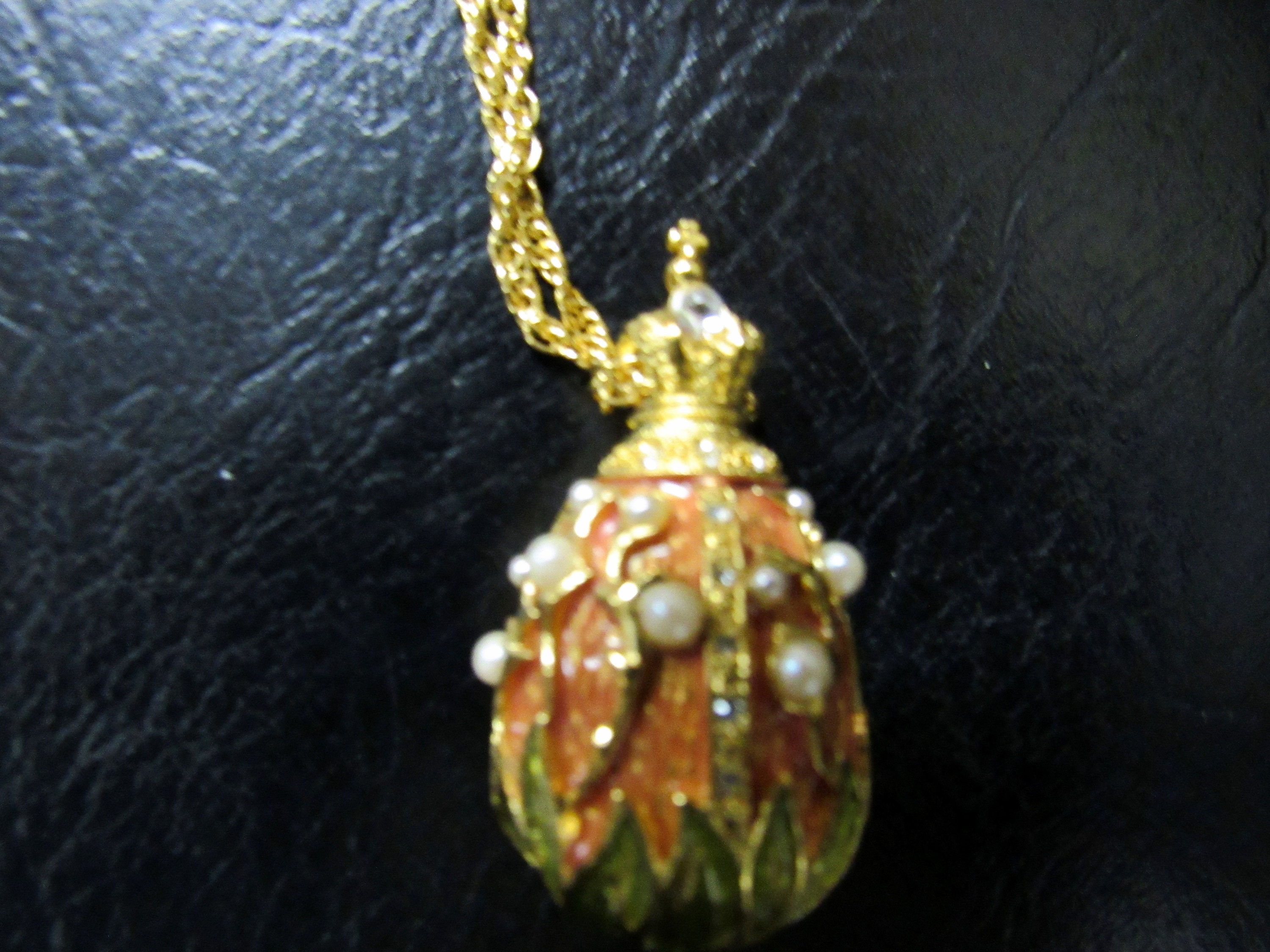 Joan Rivers Russian egg pendant necklace