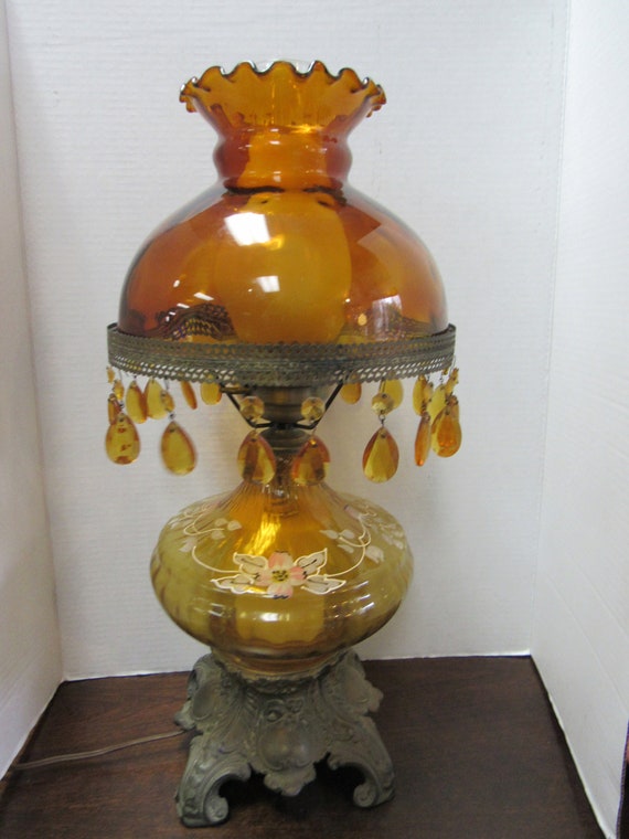 Amber Hurricane lamp