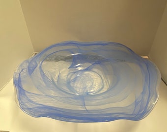 Blue Swirl Glass Bowl