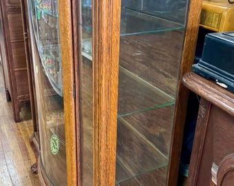 アンティーク雑貨 0601 Tiger Oak Curio Cabinet - Etsy