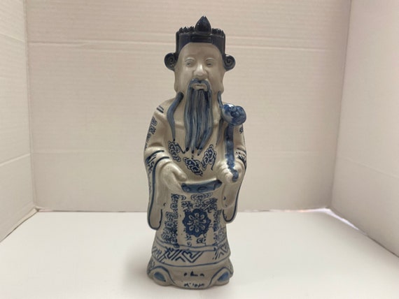 Blue and White Chinese Statue