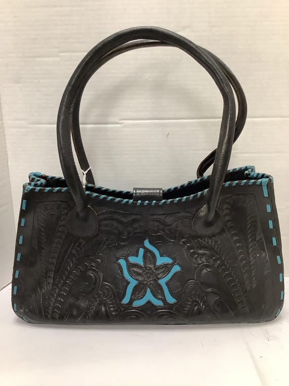 Hand tooled leather purse