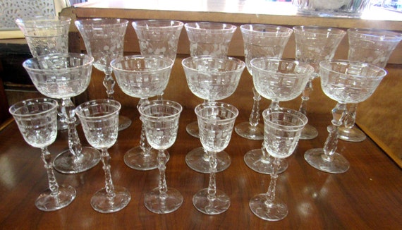 Vintage Crystal stemware glasses