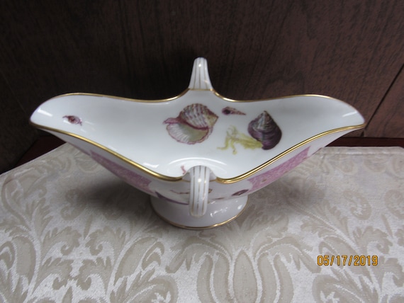Limoges sauce dish with shellfish design
