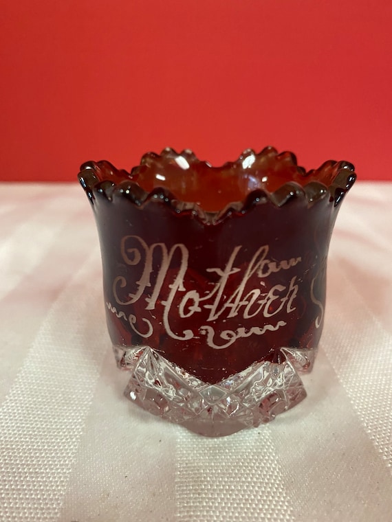 Ruby Stained Souvenir Toothpick Holder