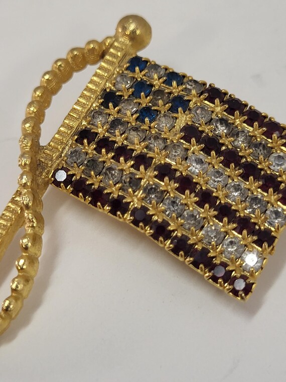 Rhinestone Flag Brooches - image 6