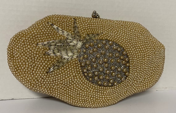 Pearl Beaded Pineapple Clutch