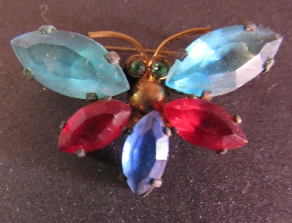 Signed Czech dragonfly brooch