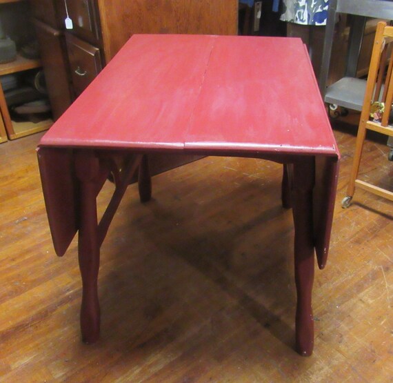 Red Drop Leaf kitchen table