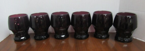 Purple water glasses set of six