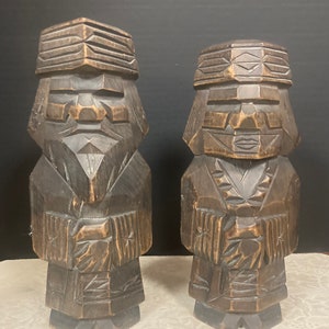 Aztec Carved Wood Figures