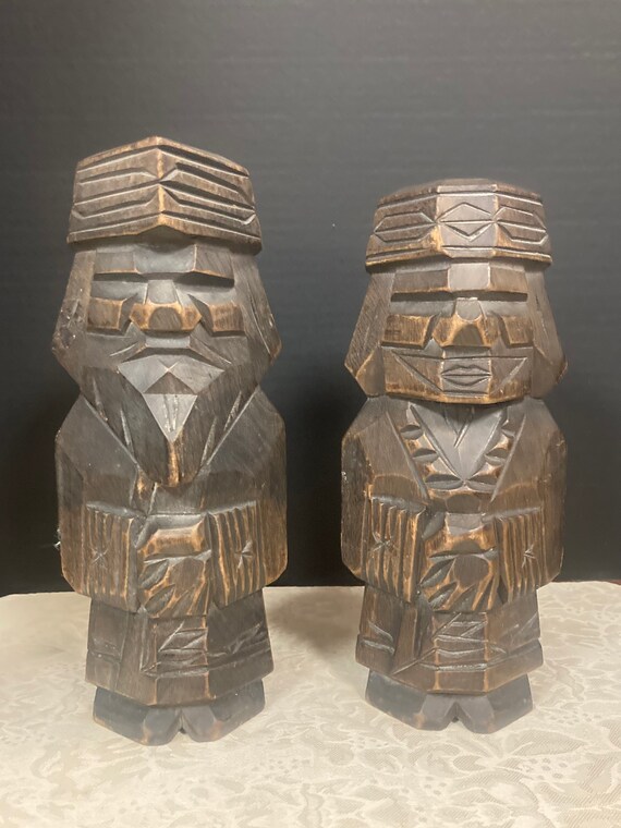 Aztec Carved Wood Figures