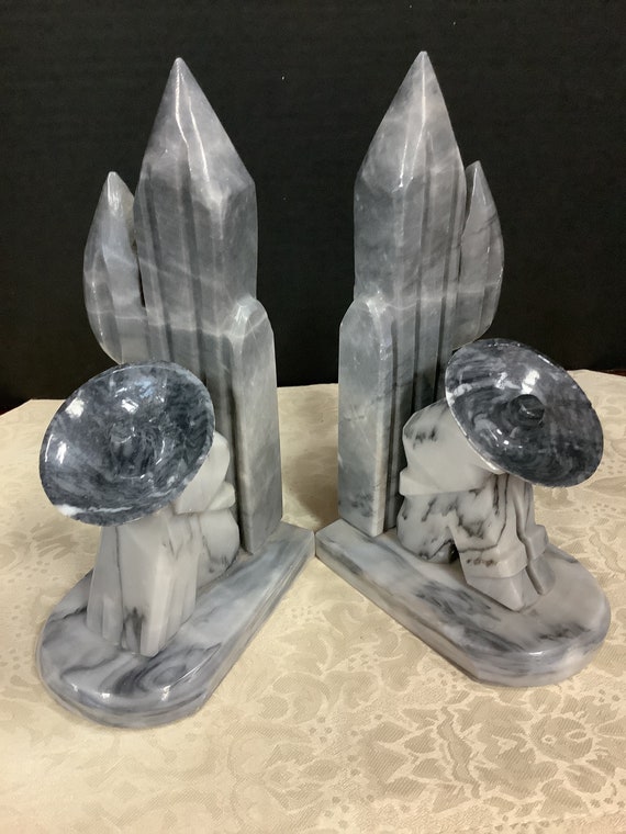 Sombrero Man Marble Bookends