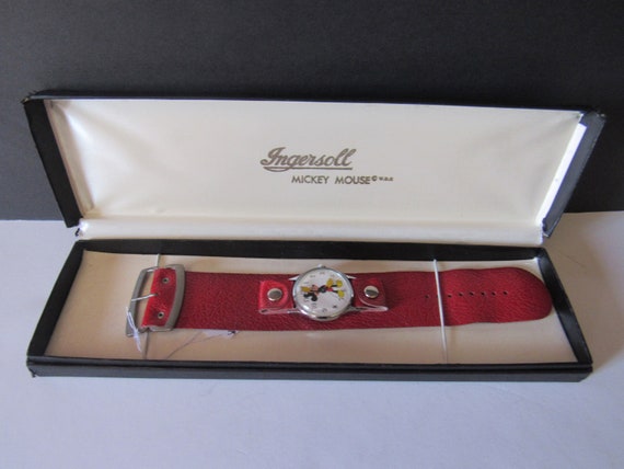 Mickey Mouse watch with thick red band