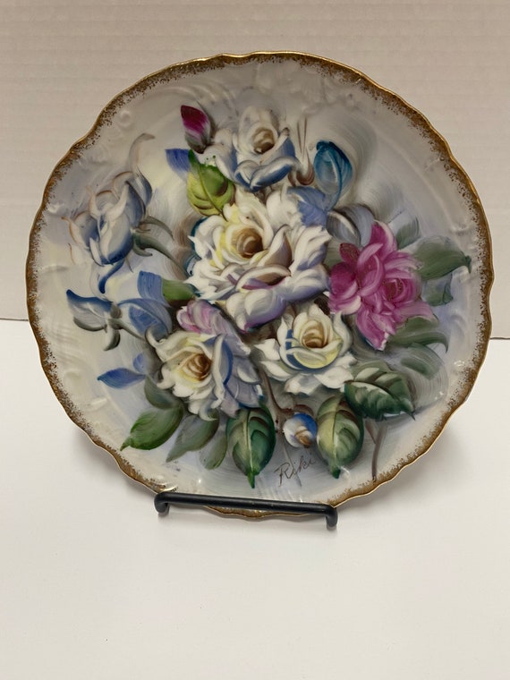 Hand Painted Floral Plate