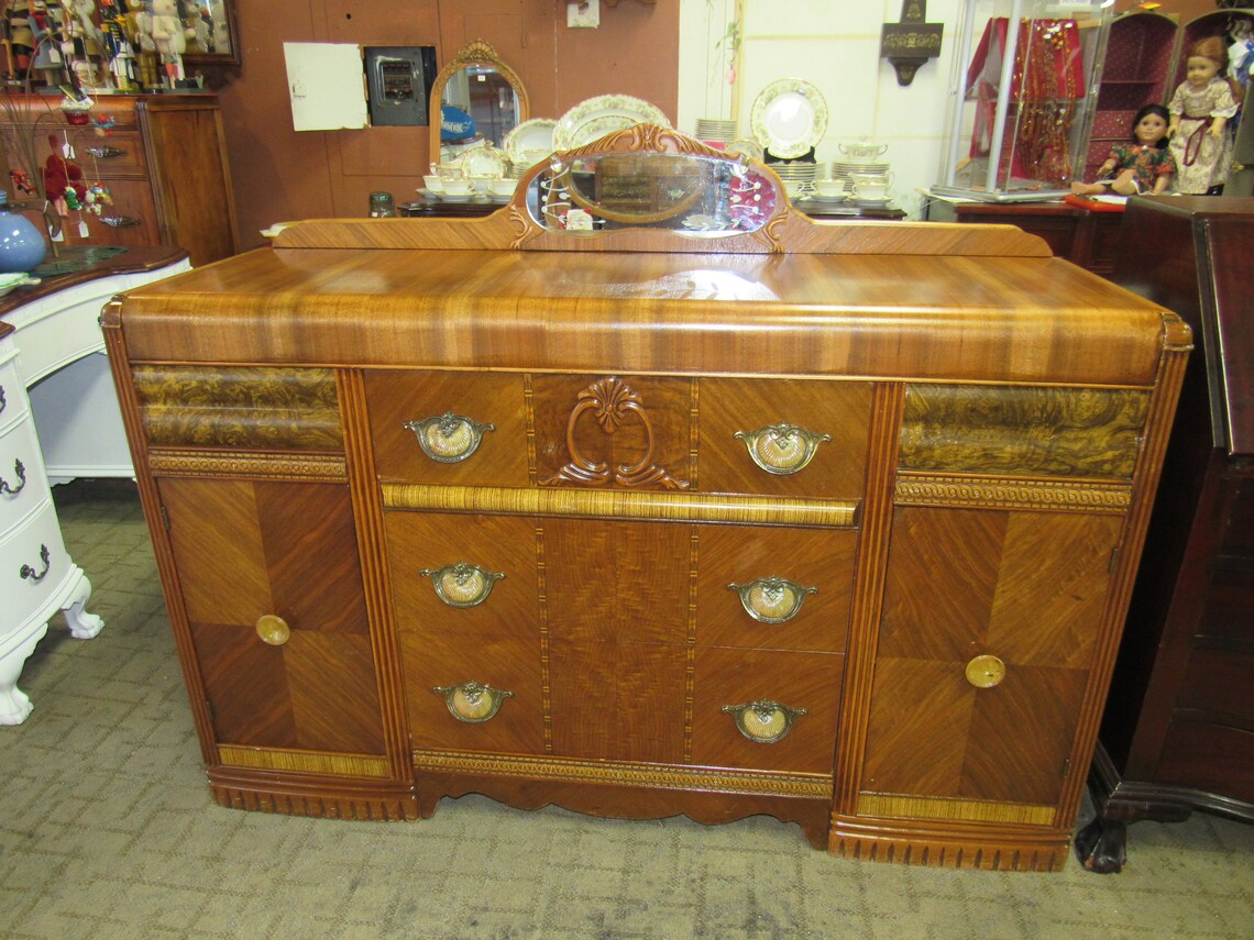 Art Deco Waterfall Buffet or sideboard Etsy