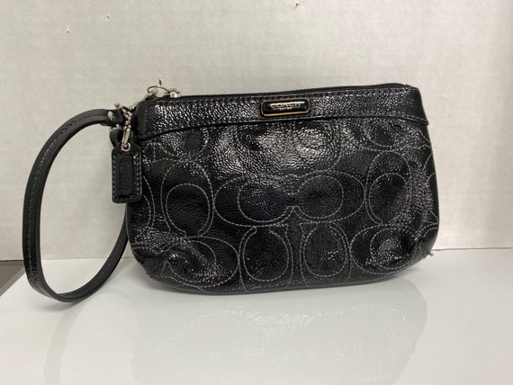 Coach Embossed Patent Leather Medium Wristlet