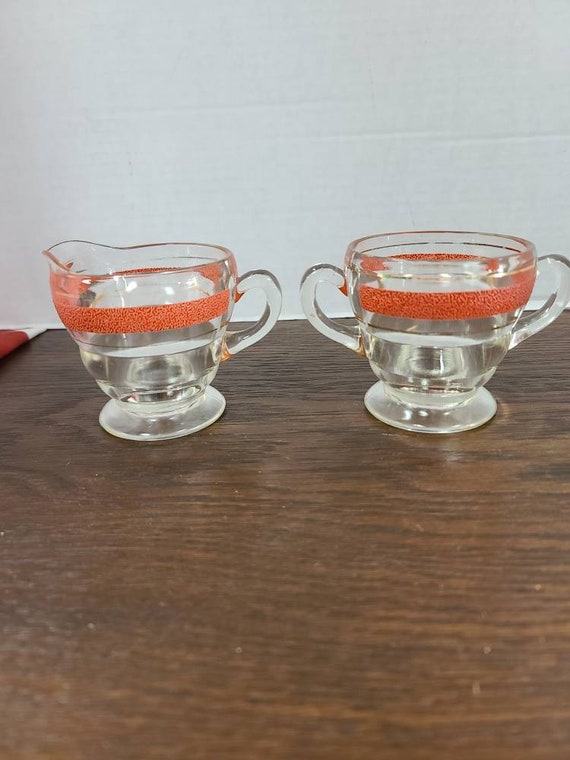 Glass Sugar and Creamer Set