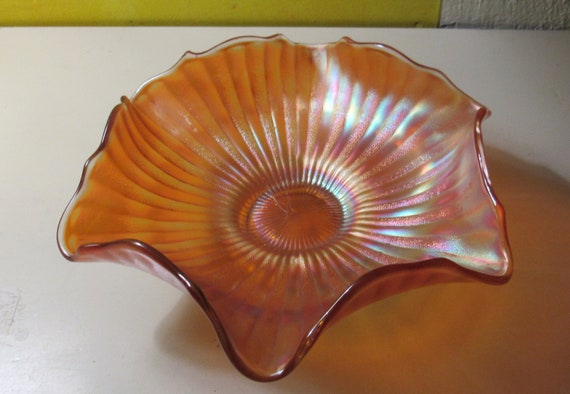 Marigold carnival glass bowl