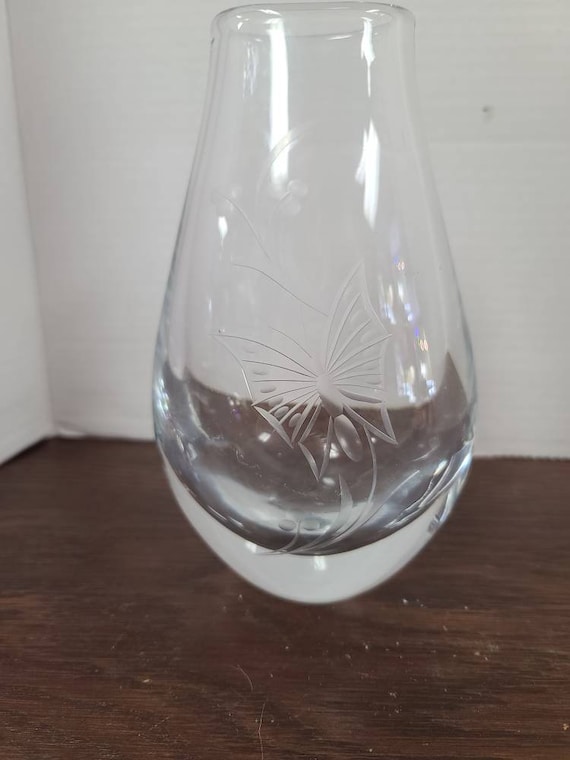 Crystal Butterfly Vase