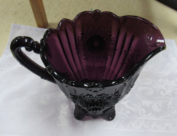 Purple glass water pitcher