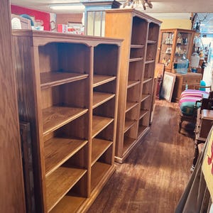 Vintage wood bookshelves