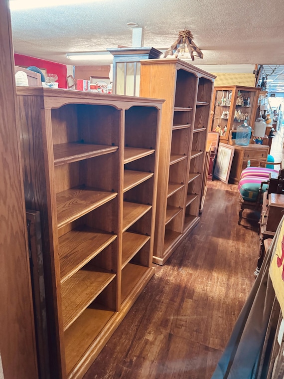Vintage wood bookshelves