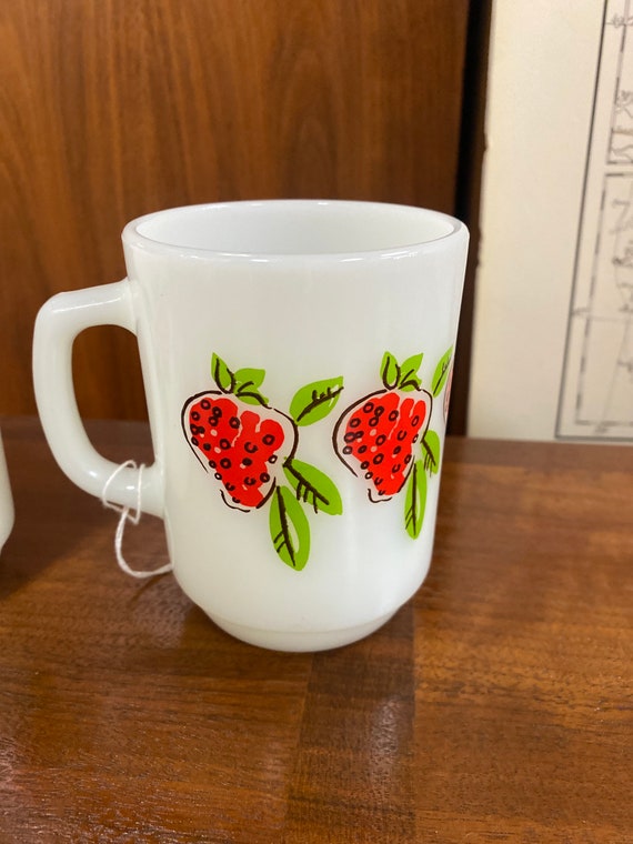 Fire King strawberry mug