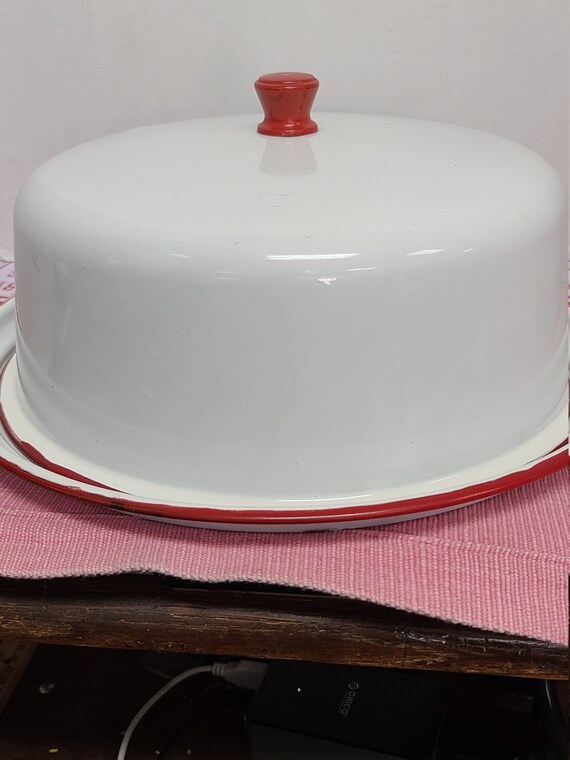 Enamelware cake plate