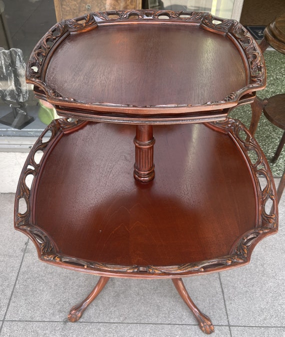 Mahogany two tiered table