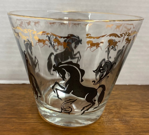 Mid Century Ice bucket with horses