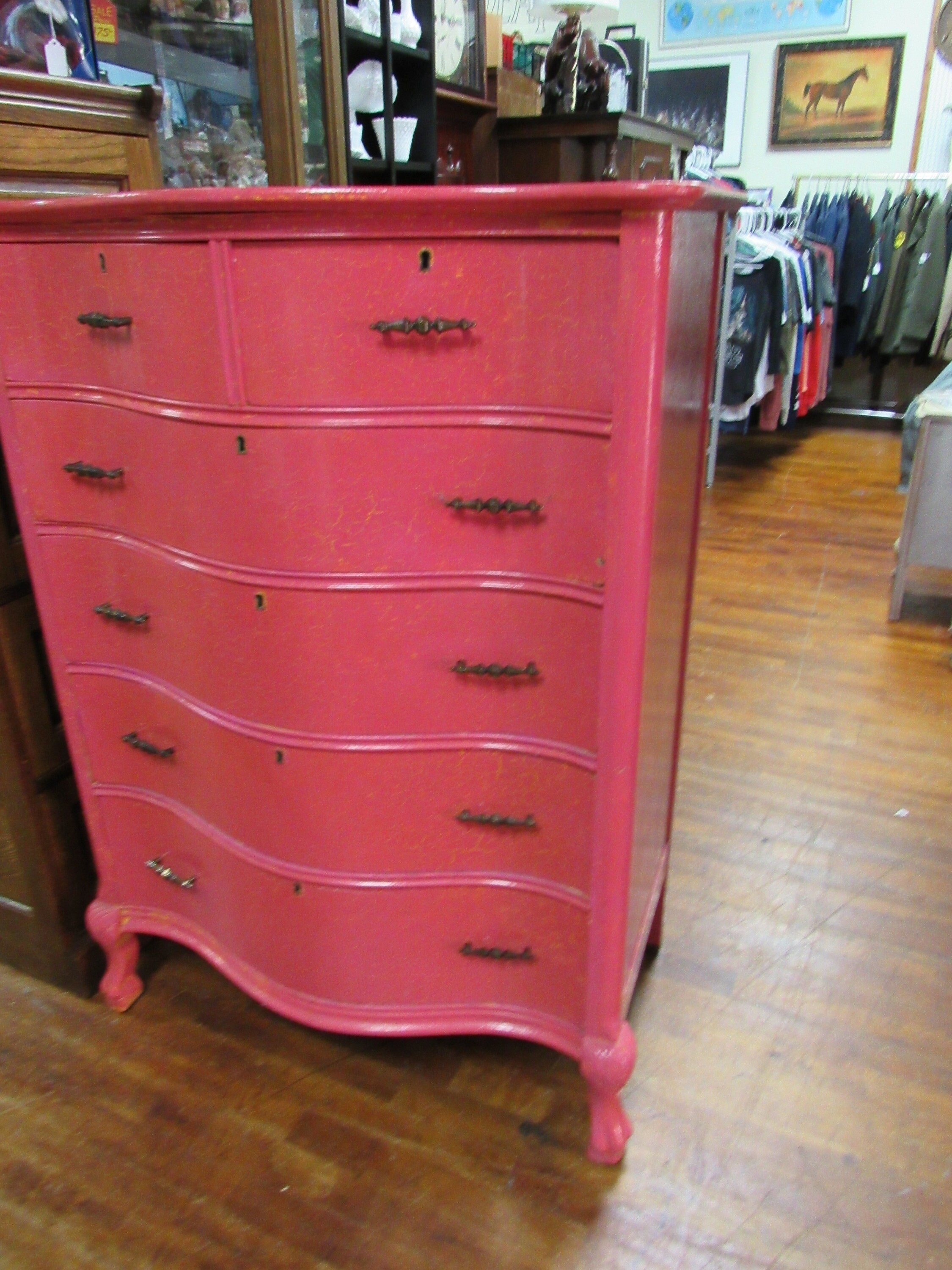 Hot Pink Highboy Dresser