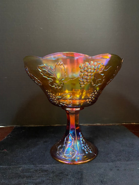 Carnival Iridescent Glass Fruit Bowl