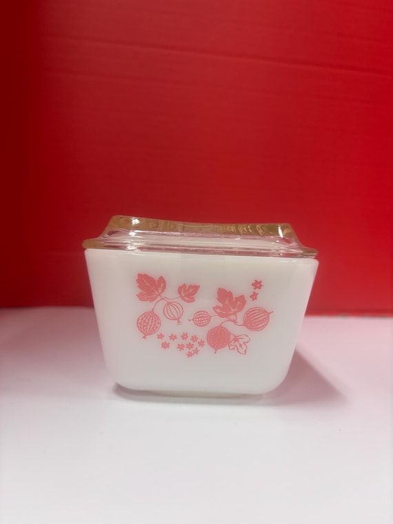 Pyrex Pink Gooseberry #502 refrigerator dish