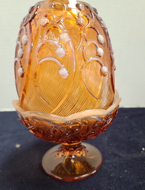 Fenton opalescent fairy lamp