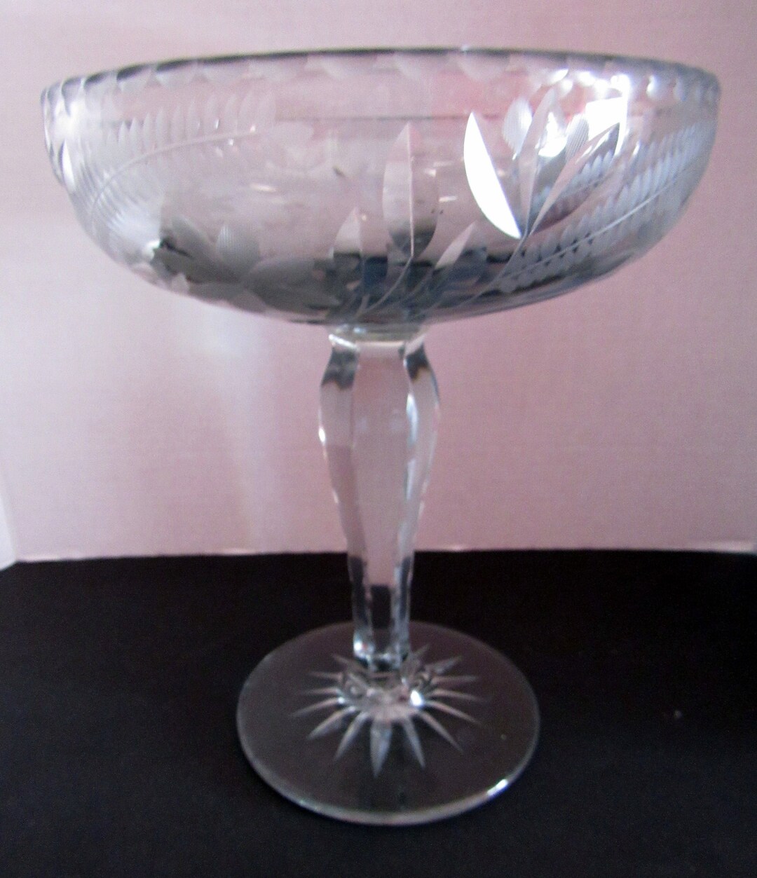 Vintage Clear Glass Compote Dish Etsy