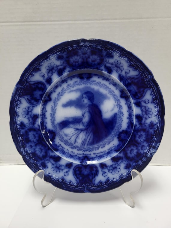 Flow Blue Evangeline Longfellow Plate