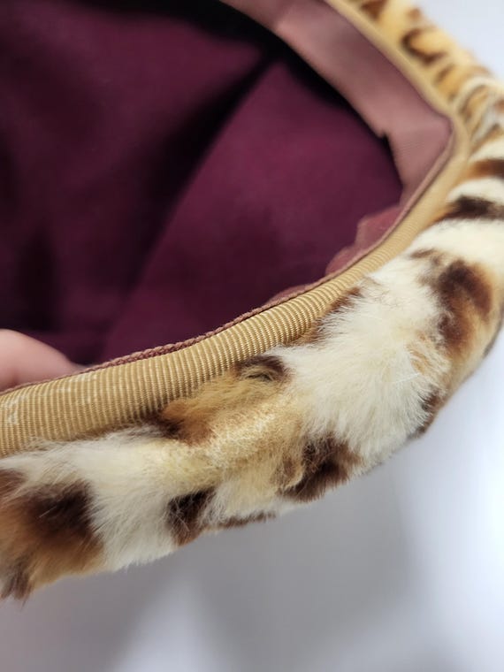 Leopard Print Rabbit Fur Hat - image 9
