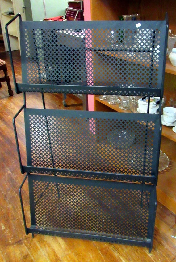 Black metal shelf or display
