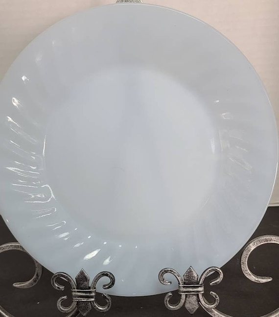 Fire King blue swirl dinner plate