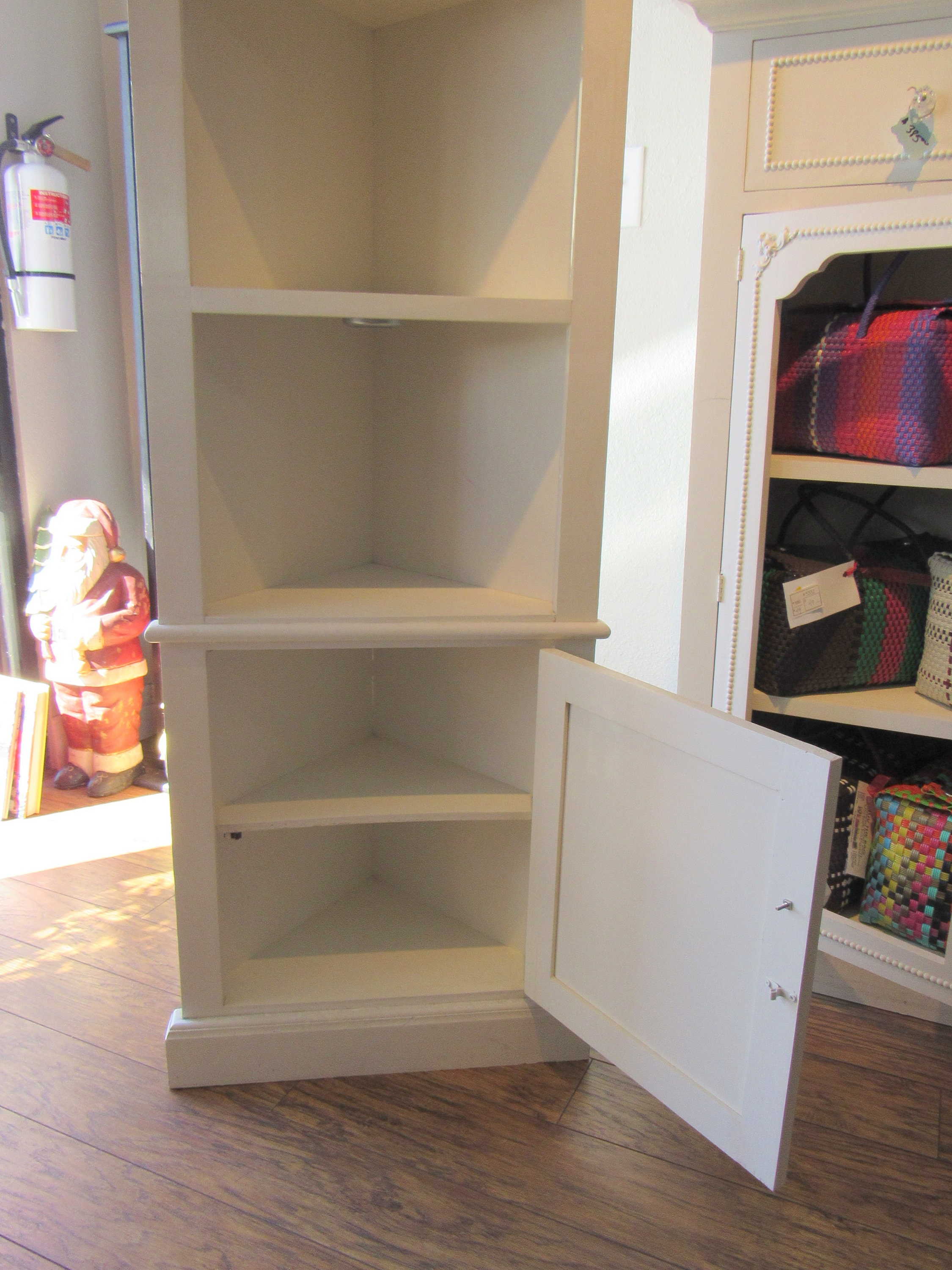 White Corner Curio Cabinet Bookshelf