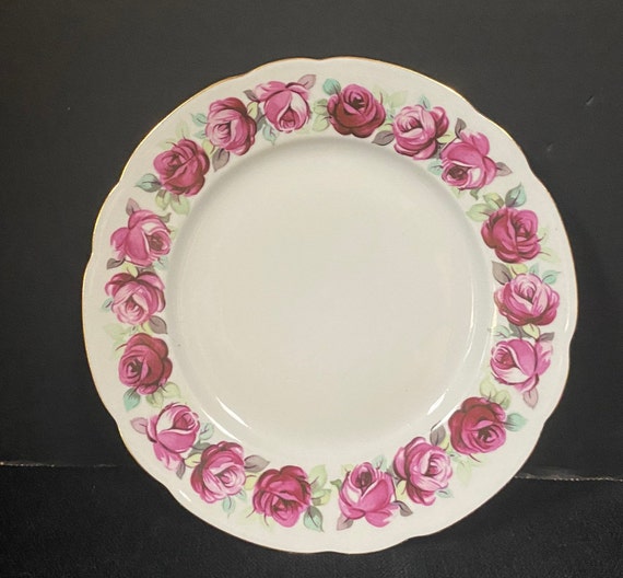 Czechoslovakia Pink Roses Dessert Plates