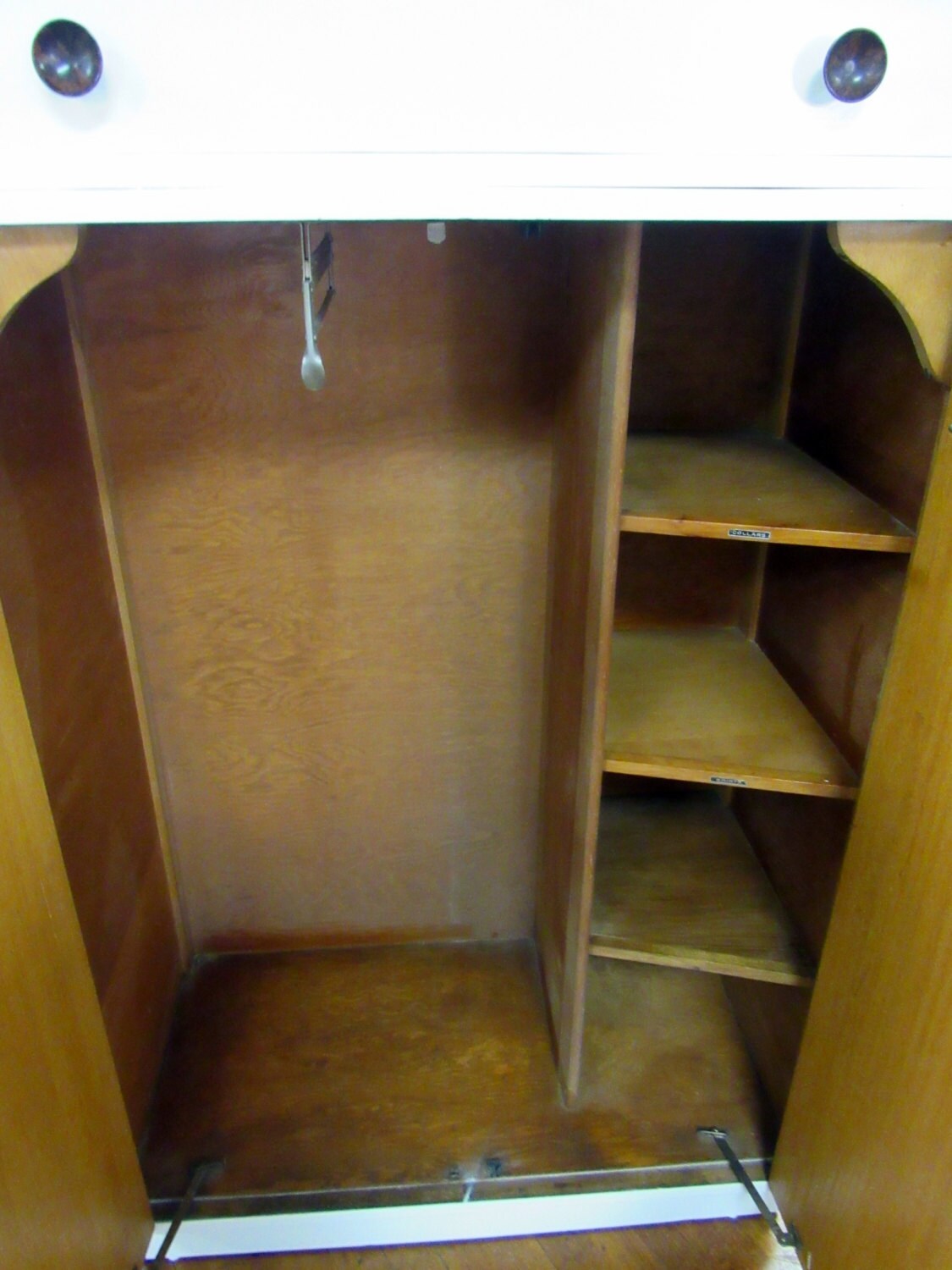 Blue Armoire Dresser With Shelves Drawer And Hanging Space