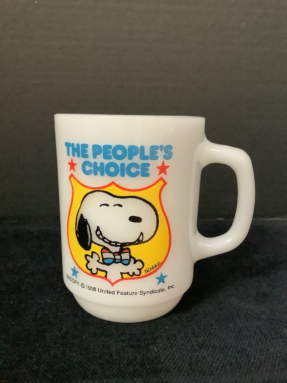 Anchor Hocking Snoopy The People’s Choice 1980 Collectors Series Glass Mug