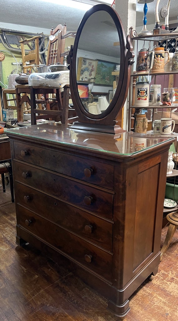 Flame Mahogany dresser with mirror