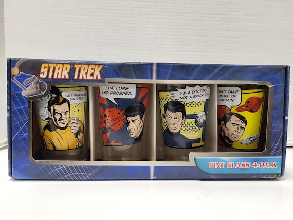 4 Star Trek Pint Glasses in box