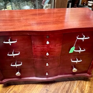 Mahogany Blanket chest with lock removed